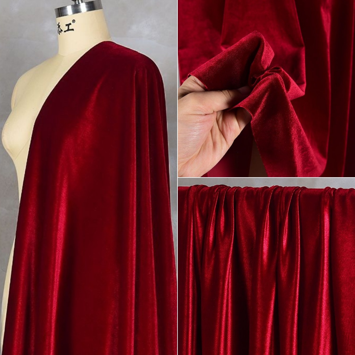 Velvet Fabric Embroidery - Сплошной цвет, мягкая четырехсторонняя эластичная бархатная
