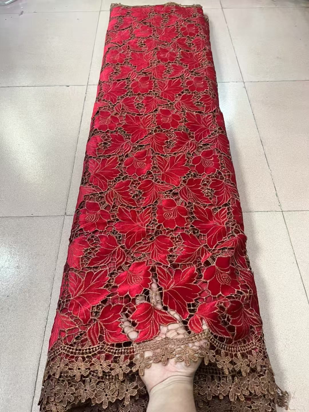 Velvet Fabric Embroidery - Африканская бархатная кружевная ткань, 5 ярдов,