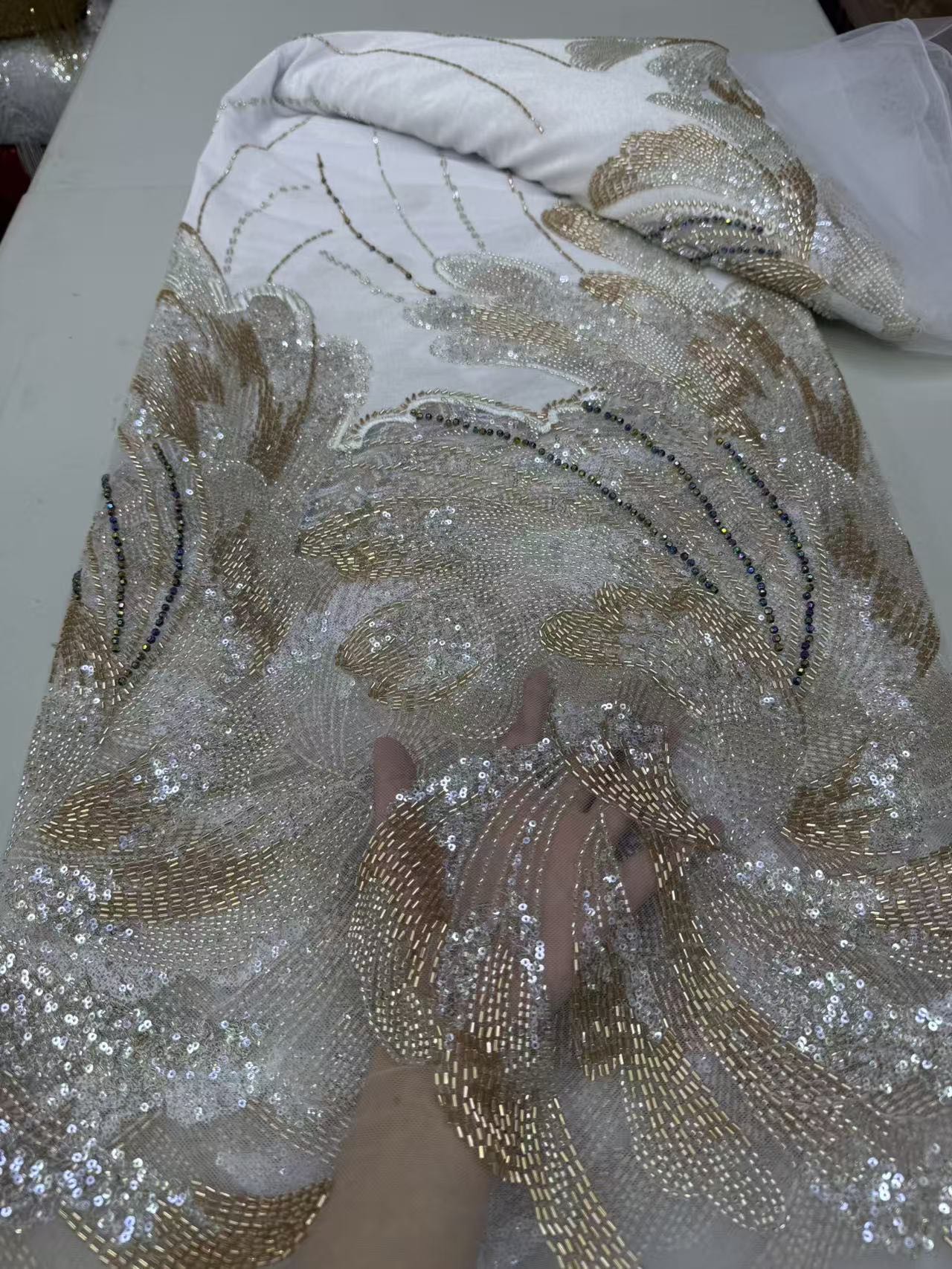 Velvet Fabric Embroidery - Африканское французское кружево с пайетками и