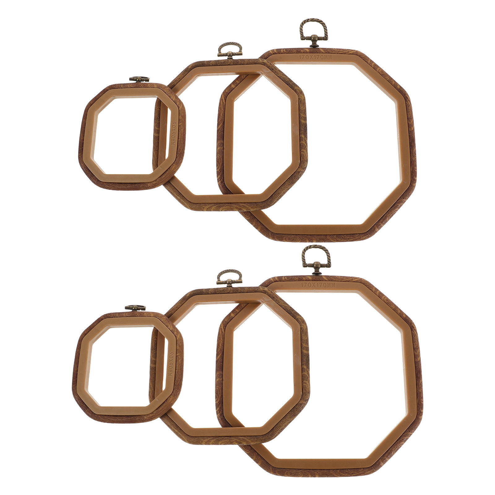 Embroidery Ring Sizes - 6 шт. восьмиугольных пялец для вышивки,