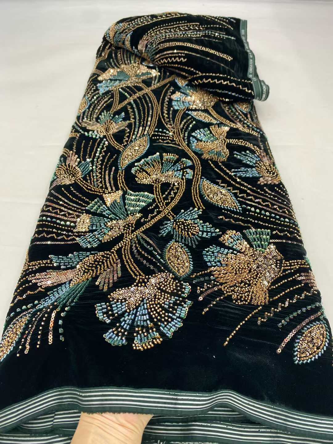 Velvet Fabric Embroidery - Новинка 2026 года: Африканские бархатные кружевные