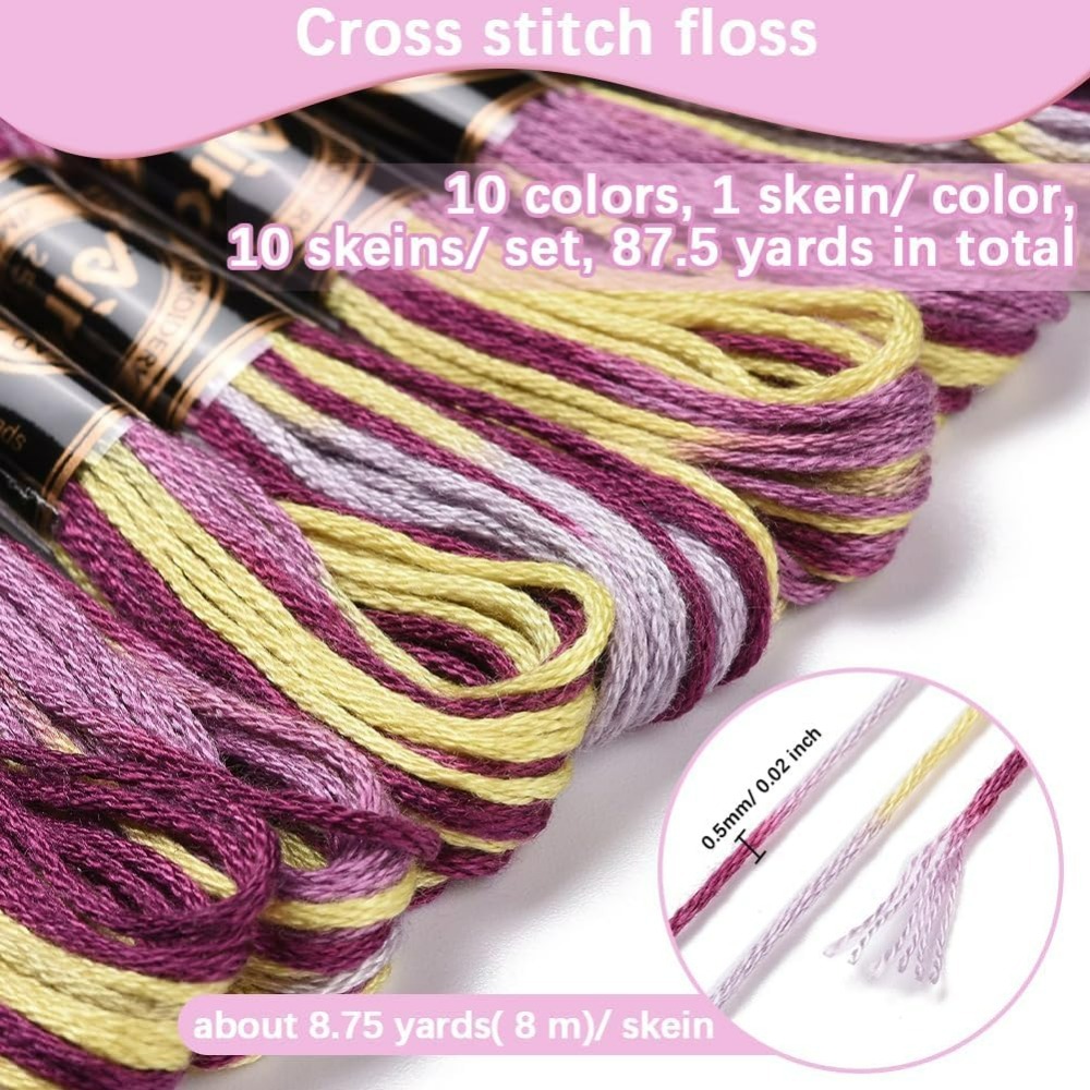 6-прядная фиолетовая разноцвет – обзор и цена Embroidery Kit