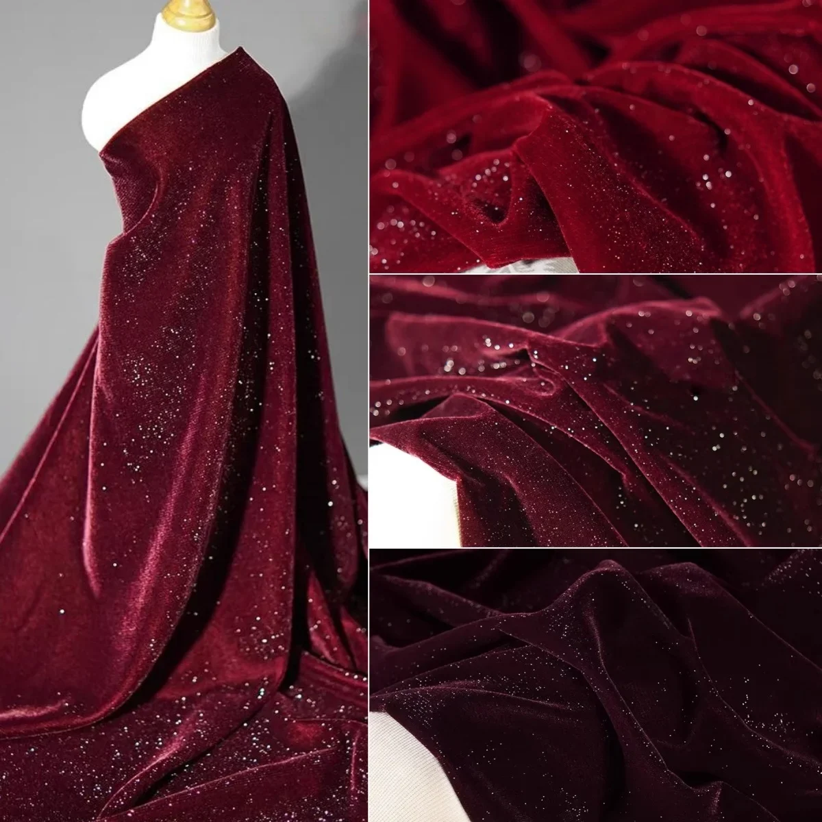 Мерцающая бархатная ткань со з – обзор и цена Velvet Fabric Embroidery