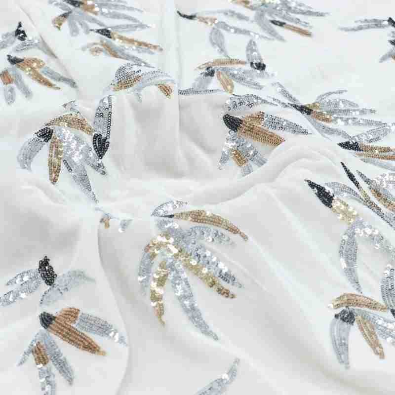 Белый трехмерный цветок, шелк, – обзор и цена Velvet Fabric Embroidery