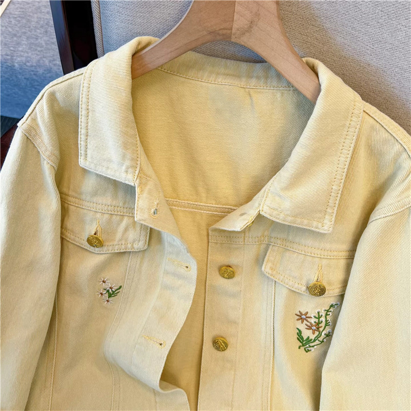 Корейская винтажная джинсовая  – обзор и цена Embroidery Yellow