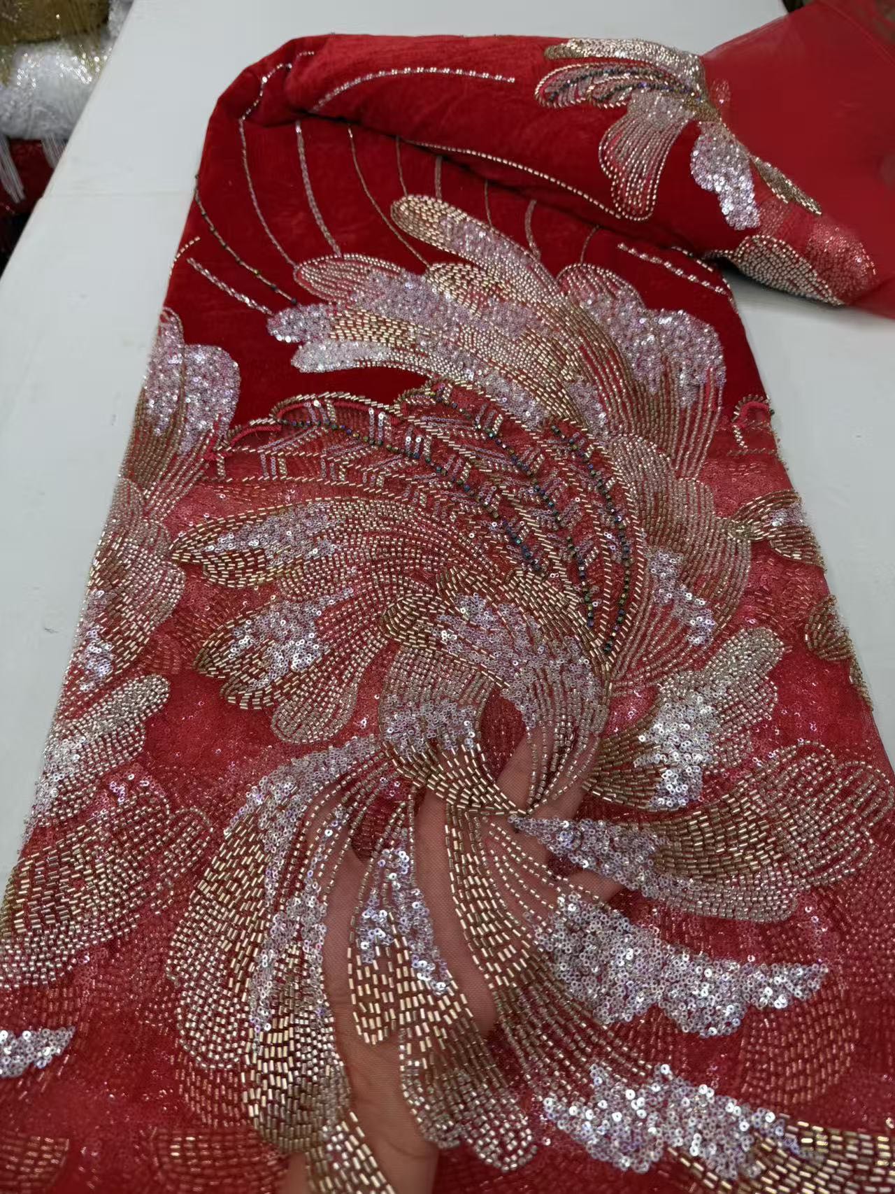 Африканское французское кружев – обзор и цена Velvet Fabric Embroidery