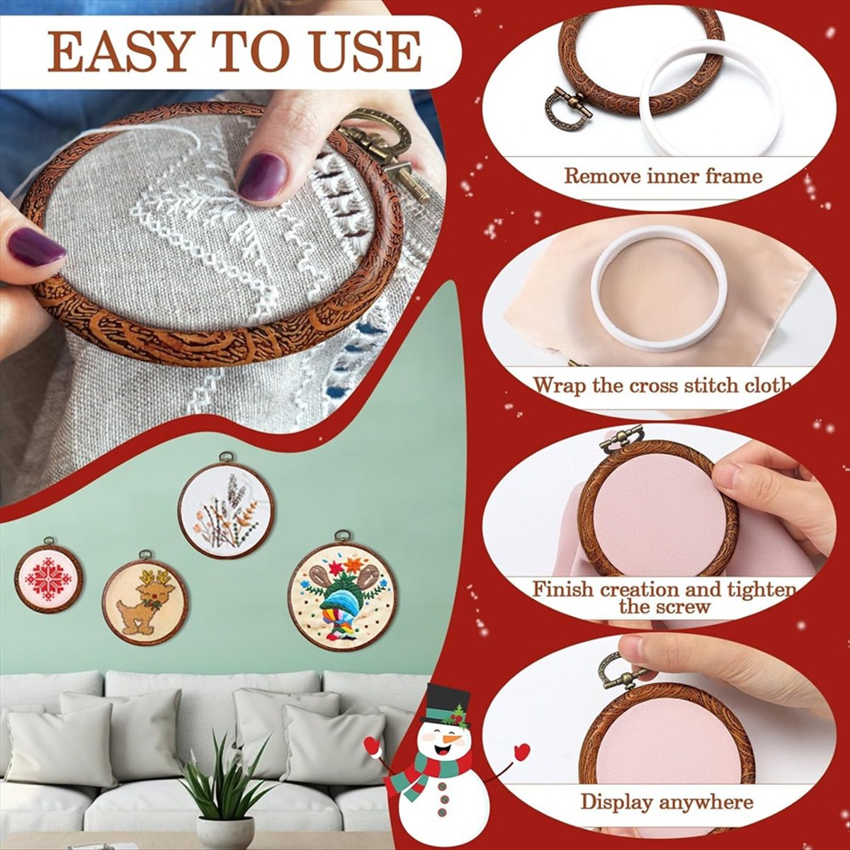 6 размеров, круглые пяльцы для – обзор и цена Embroidery Ring Sizes