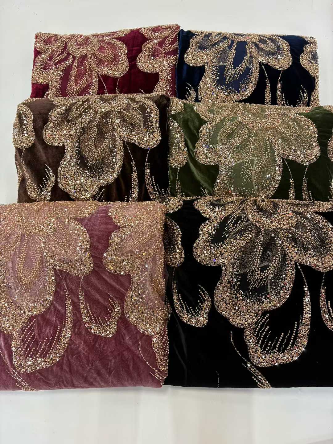 Африканская бархатная тяжелая  – обзор и цена Velvet Fabric Embroidery