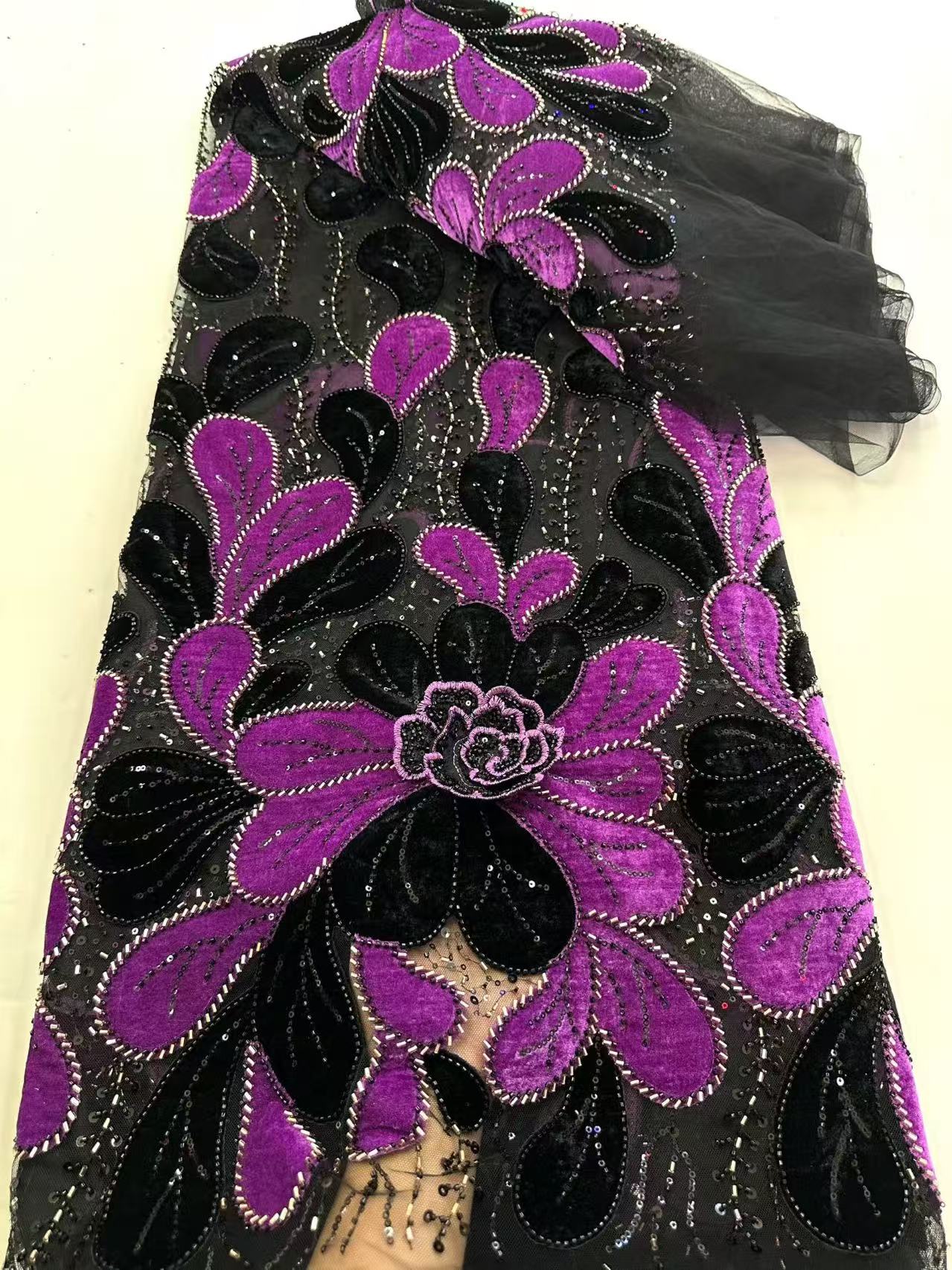 Новейшая африканская бархатная – обзор и цена Velvet Fabric Embroidery