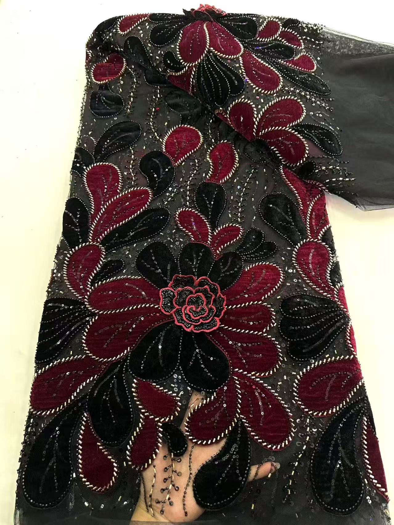 Новейшая африканская бархатная – обзор и цена Velvet Fabric Embroidery