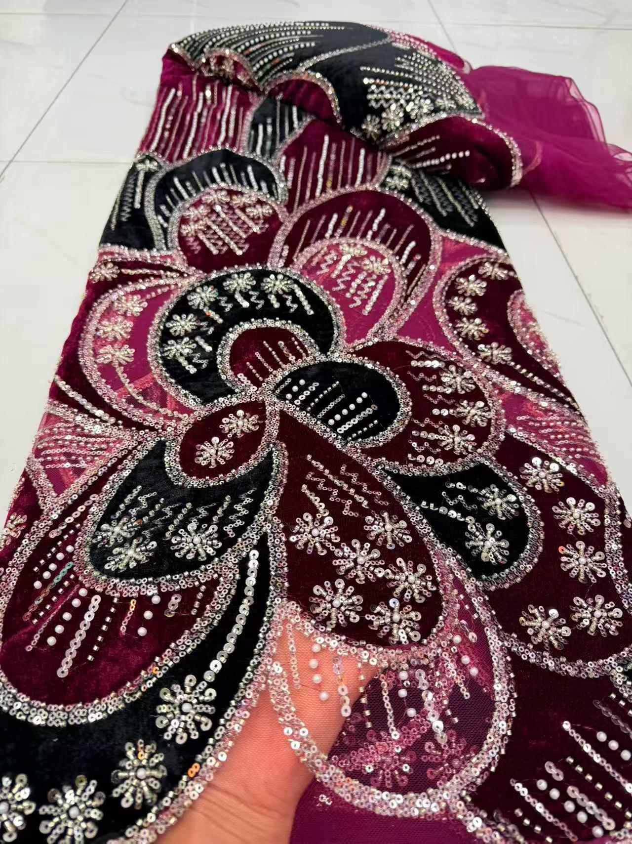 Роскошная кружевная ткань 2026 – обзор и цена Velvet Fabric Embroidery