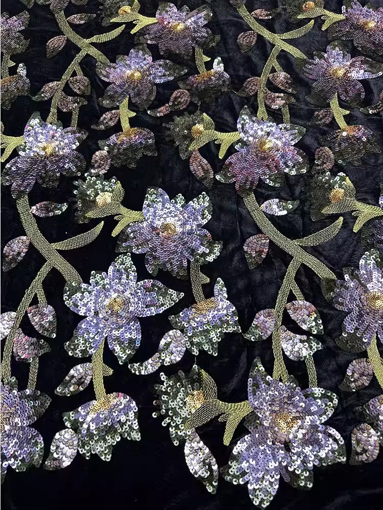 1 ярд винтажной бархатной ткан – обзор и цена Velvet Fabric Embroidery
