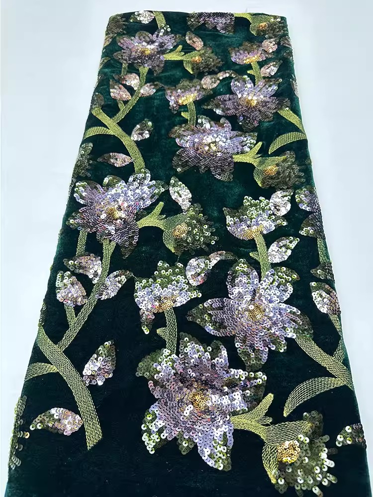 1 ярд винтажной бархатной ткан – обзор и цена Velvet Fabric Embroidery