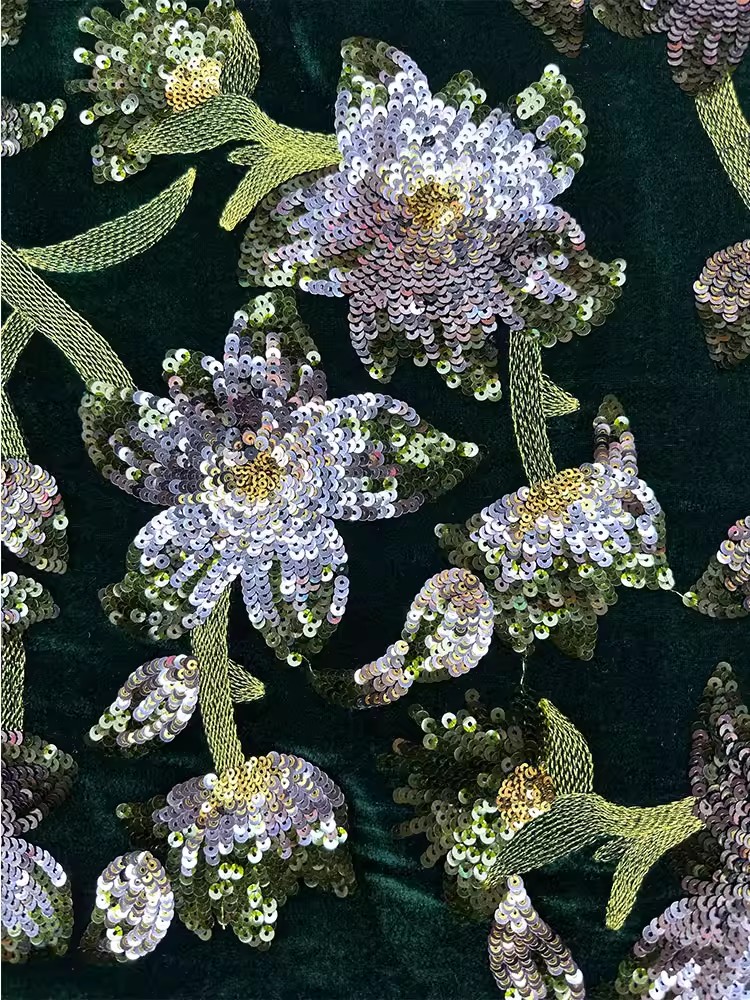 1 ярд винтажной бархатной ткан – обзор и цена Velvet Fabric Embroidery